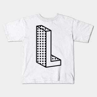 3D Ben Day Dot Isometric Letter L Kids T-Shirt